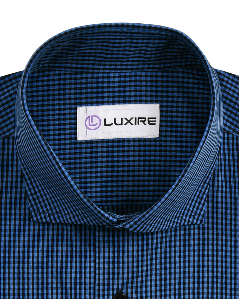 Black and Blue Micro Gingham Checks Shirt