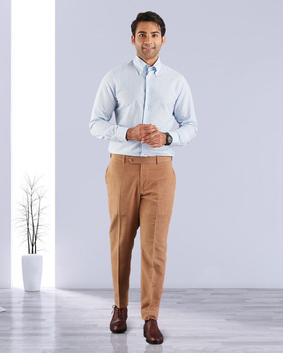 Zegna Camel Brown Cashco Moleskin Dress Pant - 4