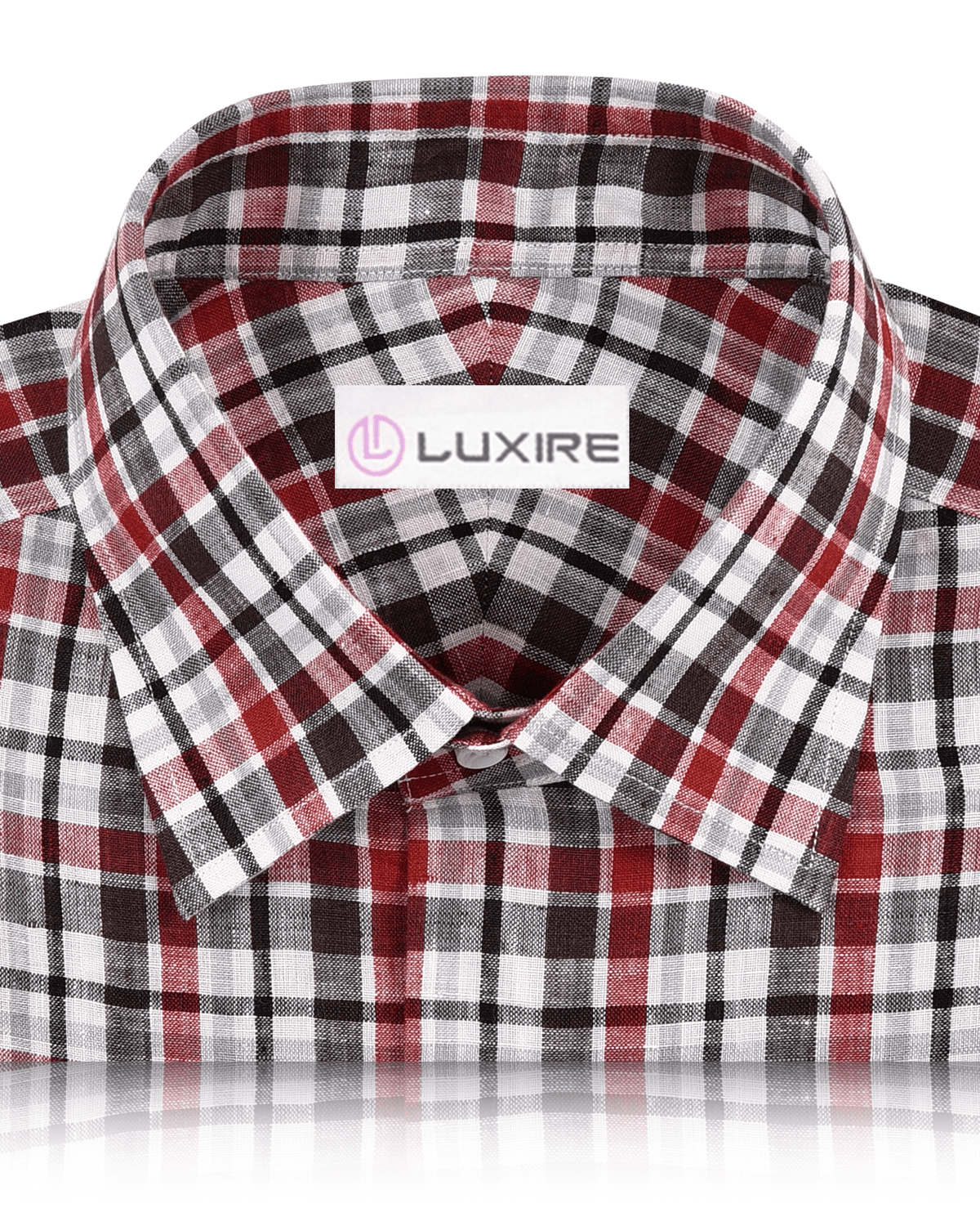 Red Black White Madras Linen - 2