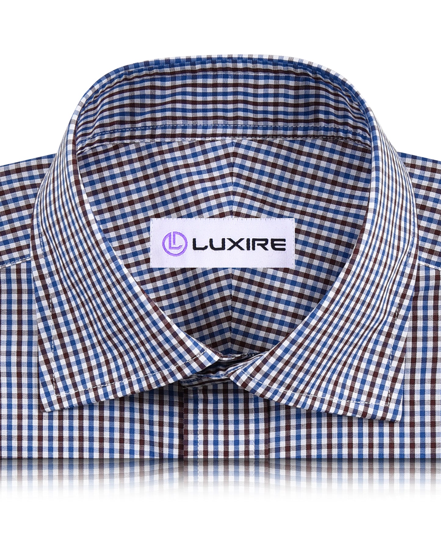 Blue Brown White Gingham Checks