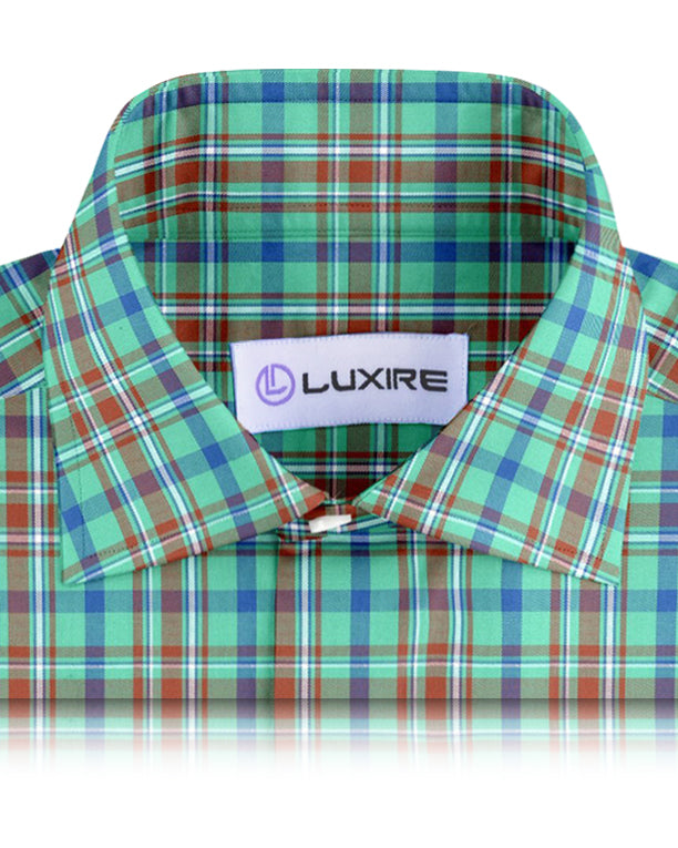 Green Rust Blue Tartan Checks Twill