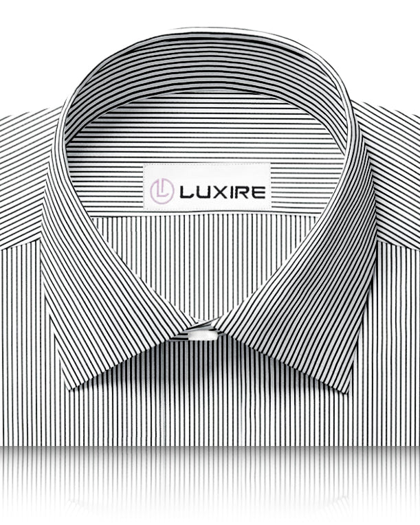 Friday Shirt: Black Pencil Stripes On White - 2