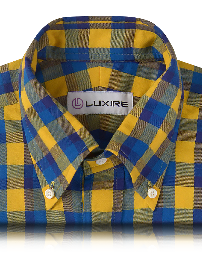 Yellow Blue Twill Checks Shirt - 2