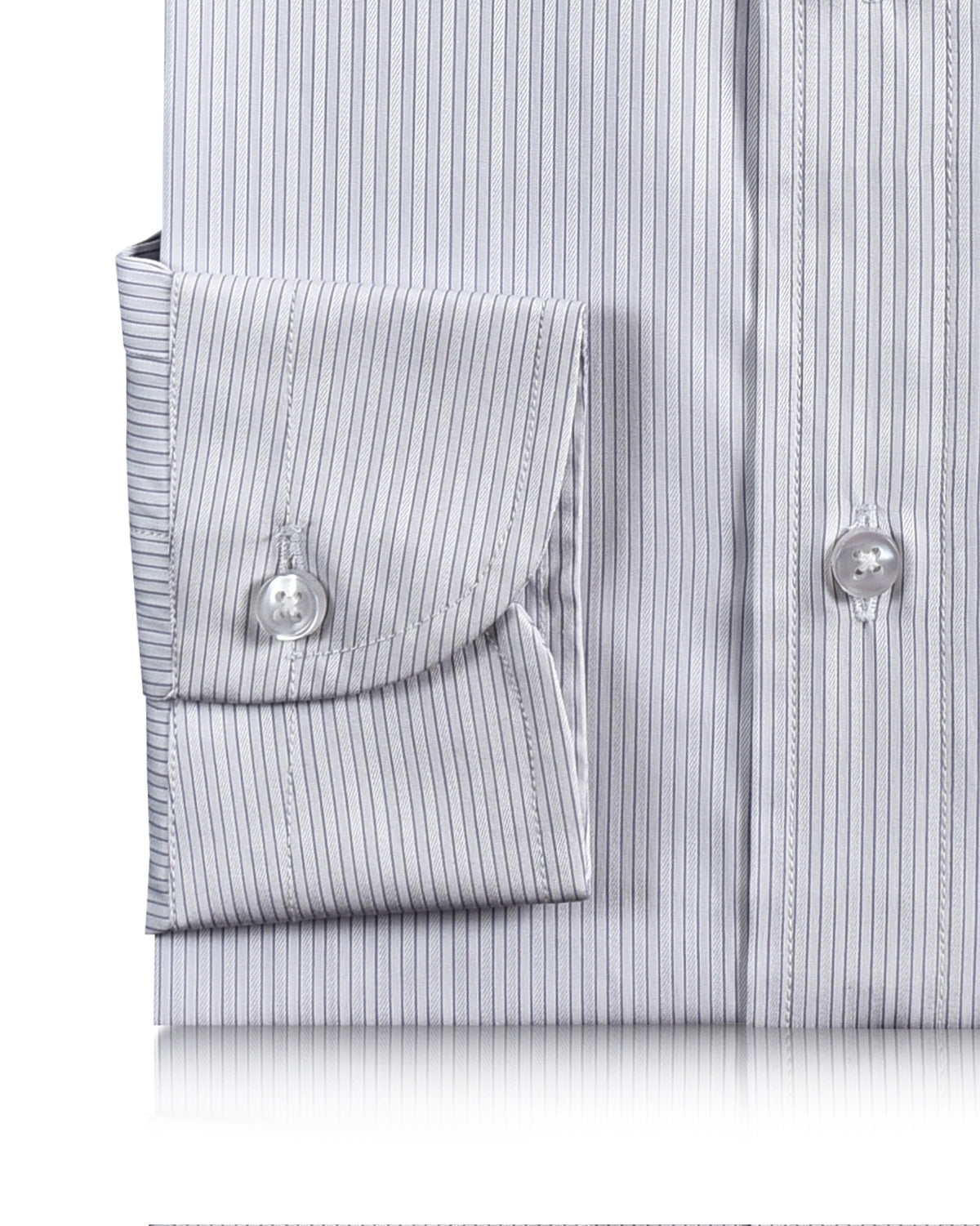 A Touch of Silk: Purple Pin Stripes With White: Natural Wrinkle Free - 3