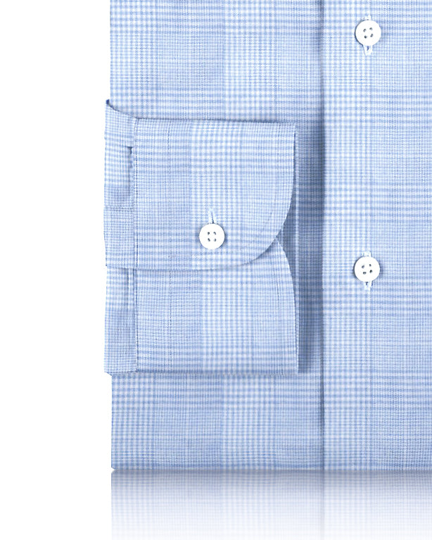 Light Blue and White Tattersall Checks - 3