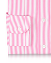Rosewine Pink Pencil Stripes on White