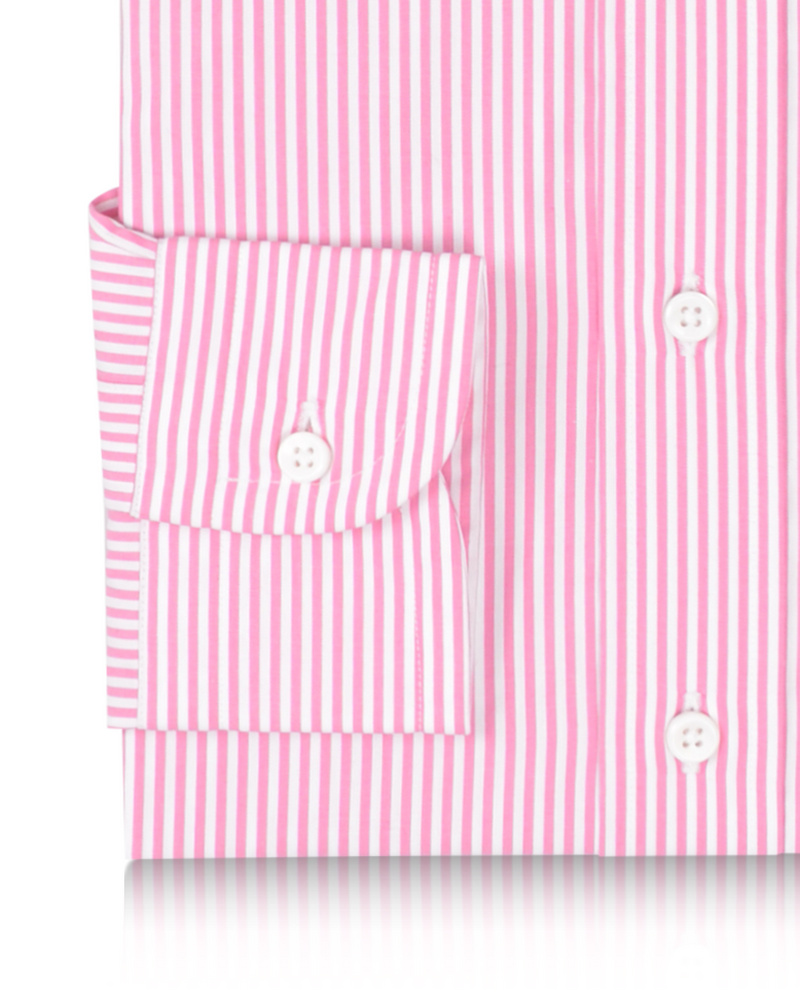 Rosewine Pink Pencil Stripes on White