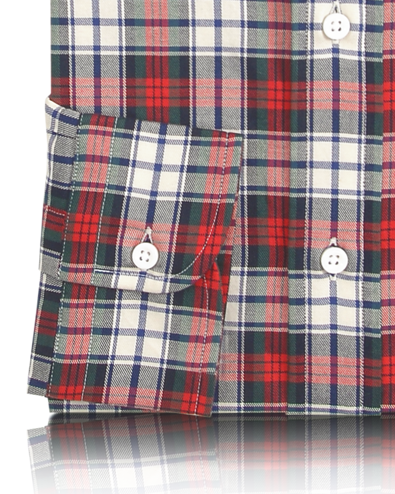 Red Blue Tartan Twill Shirt