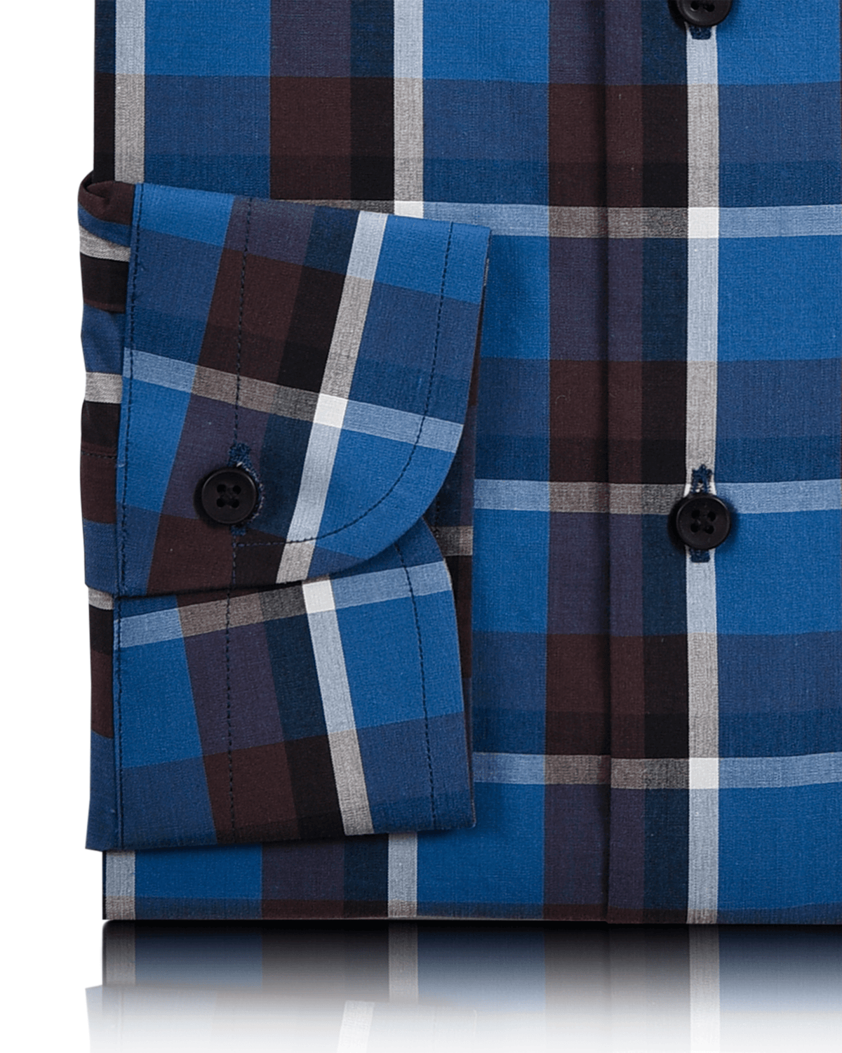 Blue Brown Checks Shirt - 3