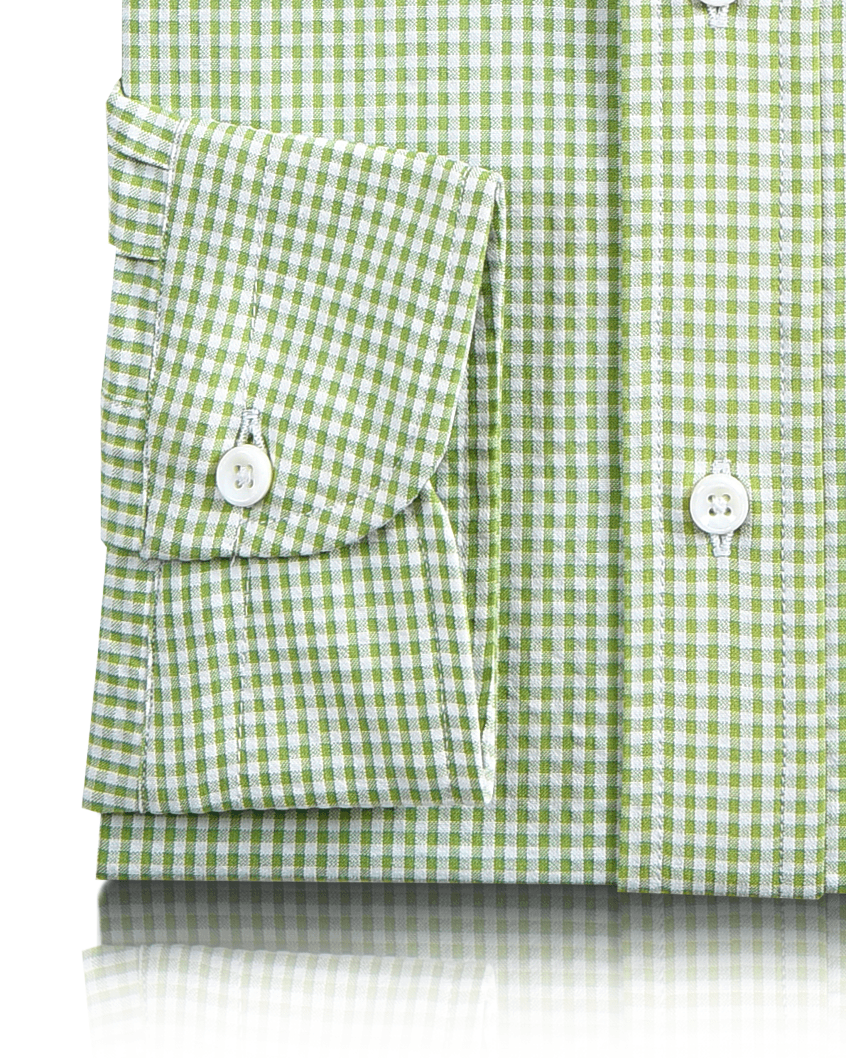 Green Small Gingham Seersucker Shirt - 3