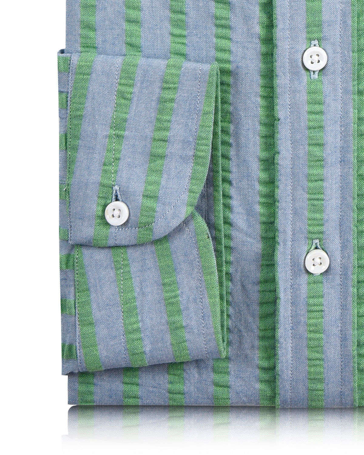 Cotton Blue Green Seersucker - 3