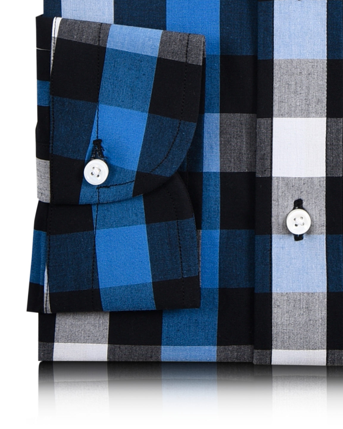 Friday Shirt: Blue White Black Macro Gingham - 3