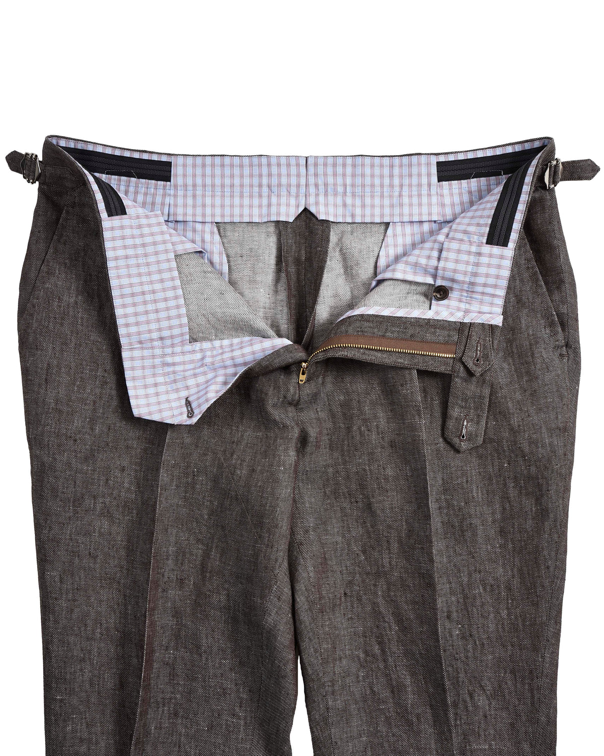 Solbiati Coffee Brown Linen Dress Pant - 5