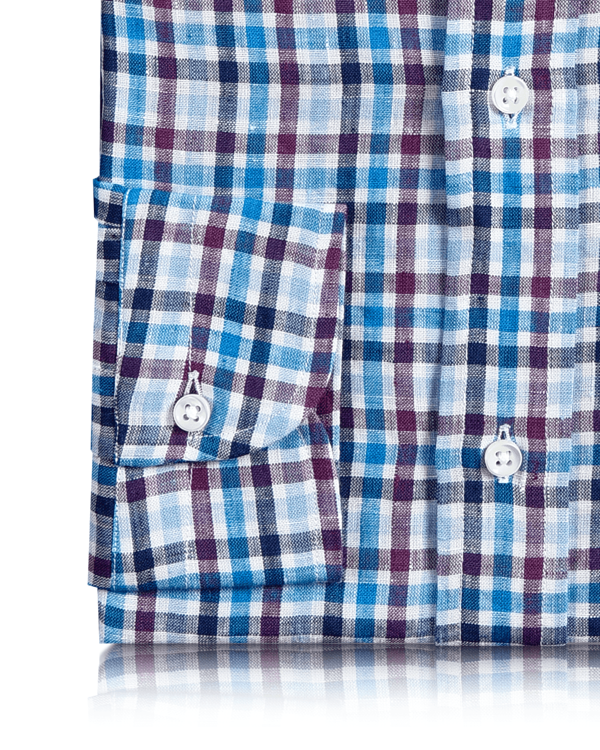 Blue Purple Navy Tattersall Linen - 3