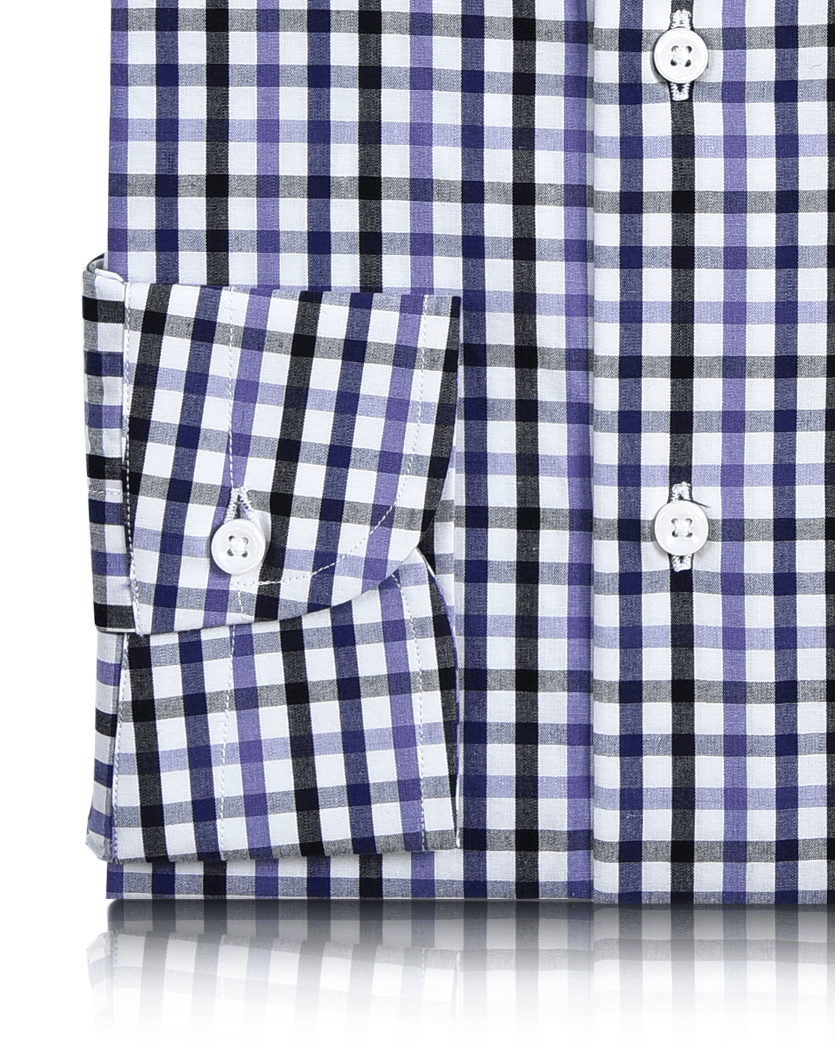 Purple Black Tattersall Gingham Shirt - 3