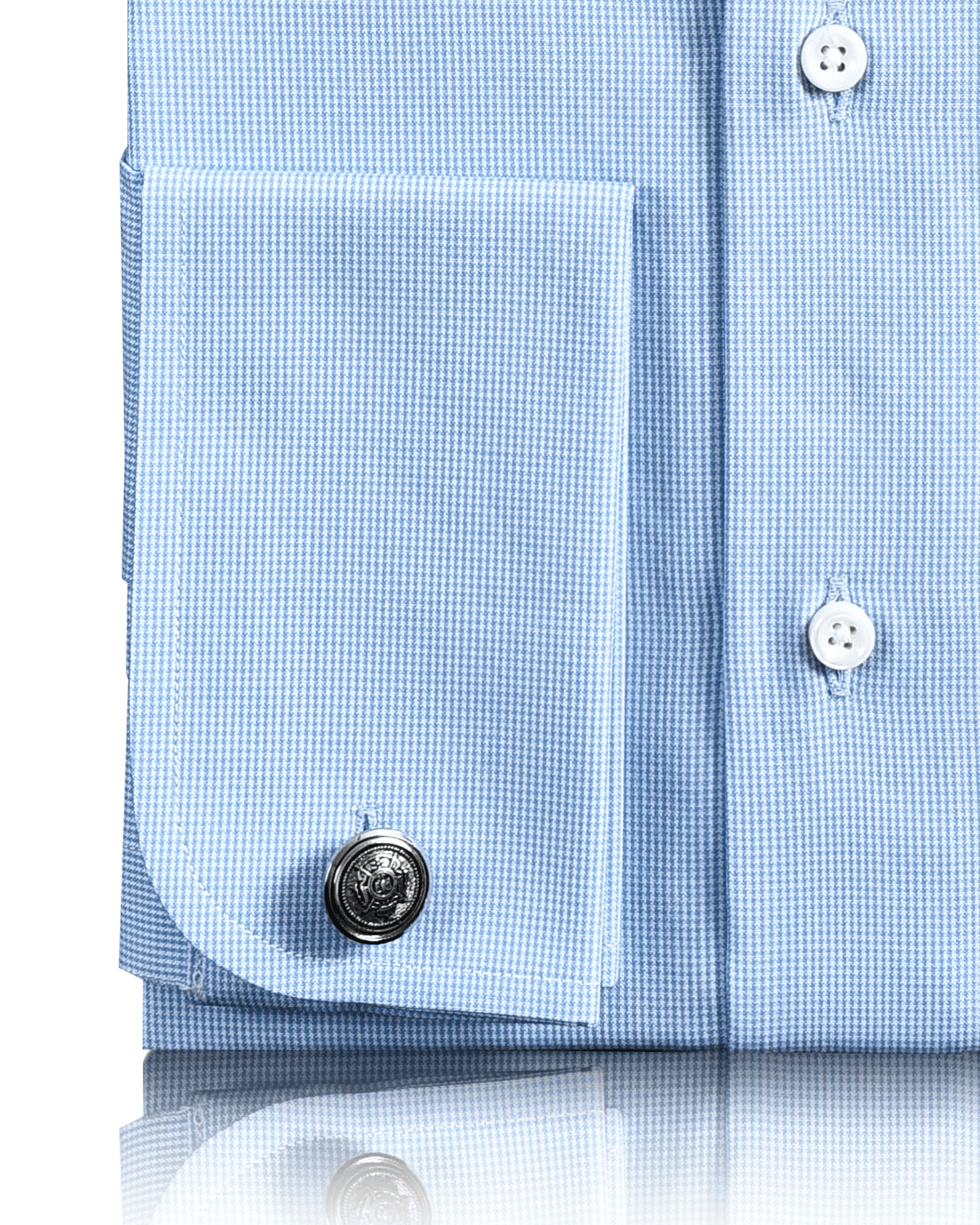 Light Blue Houndstooth Shirt - 3