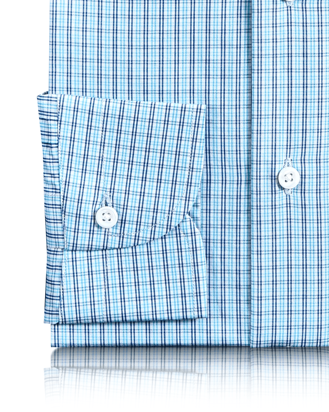 Mint-Blue Navy Tattersall Checks