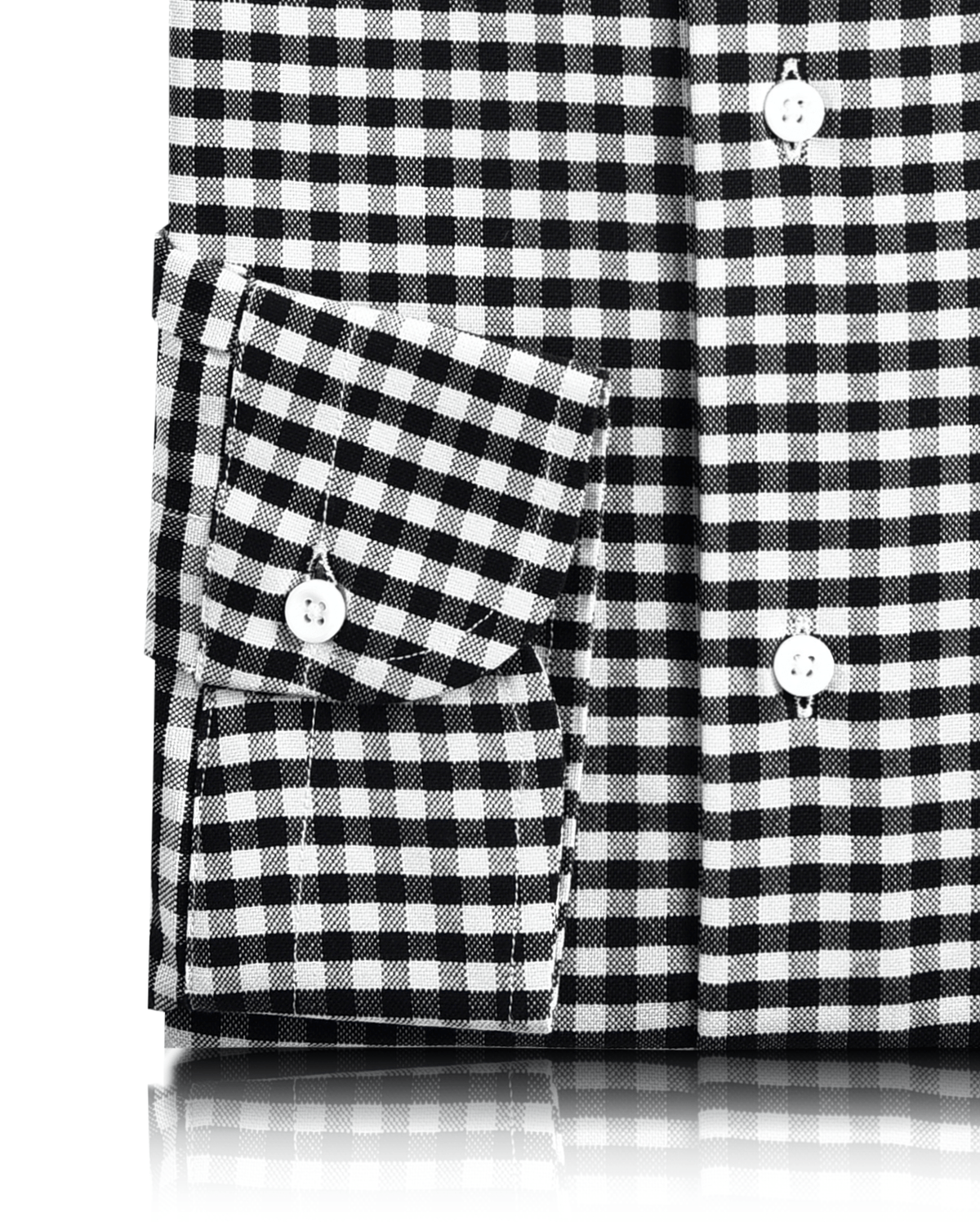 Black Ecru Gingham Shirt - 4