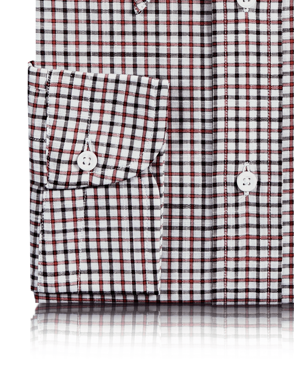 Classic Red Black Mini Gingham Checks On White - 3