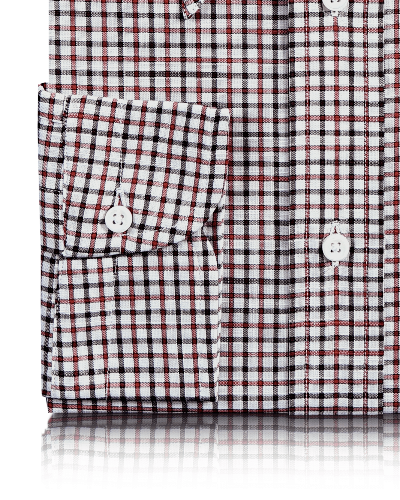 Classic Red Black Mini Gingham Checks On White