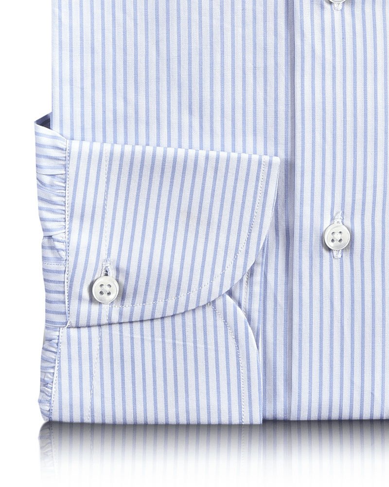 EZS Pale Blue Dress Stripes Shirt