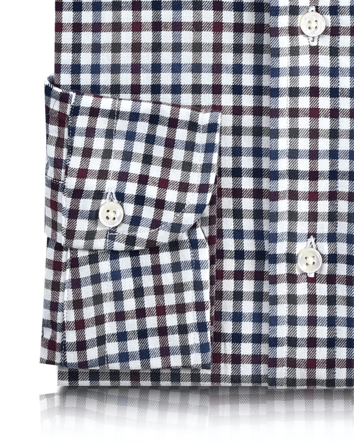 Maroon With Blue Green Tattersall Checks Twill - 3
