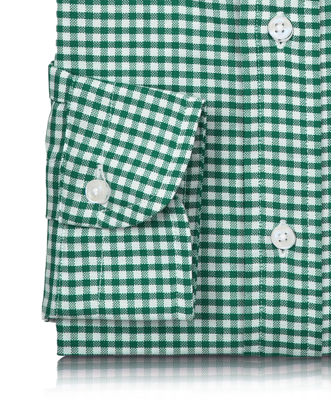 Oxford Lincoln Green Gingham on White