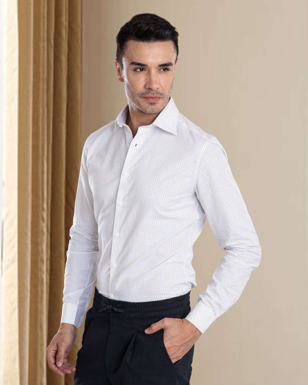 Brown Blue Mini Alphabets Prints Shirt - 2