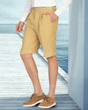 Goldish Yellow Linen Shorts
