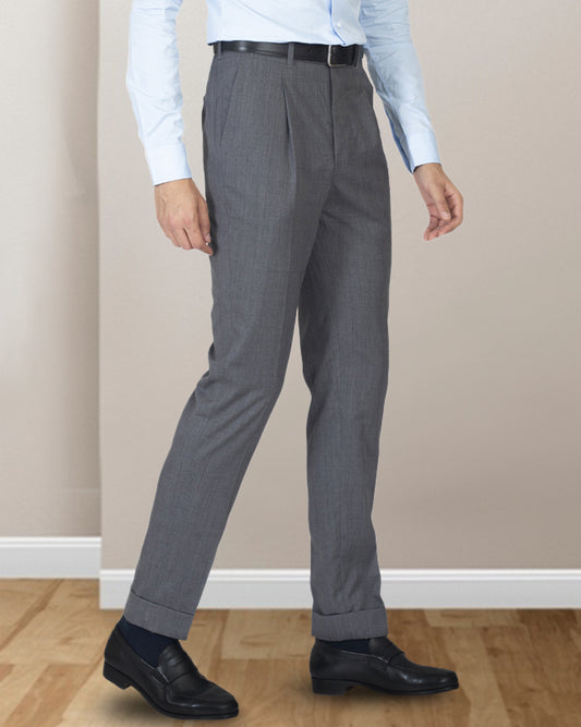 Washable Wool Pants: Plain Mid Grey