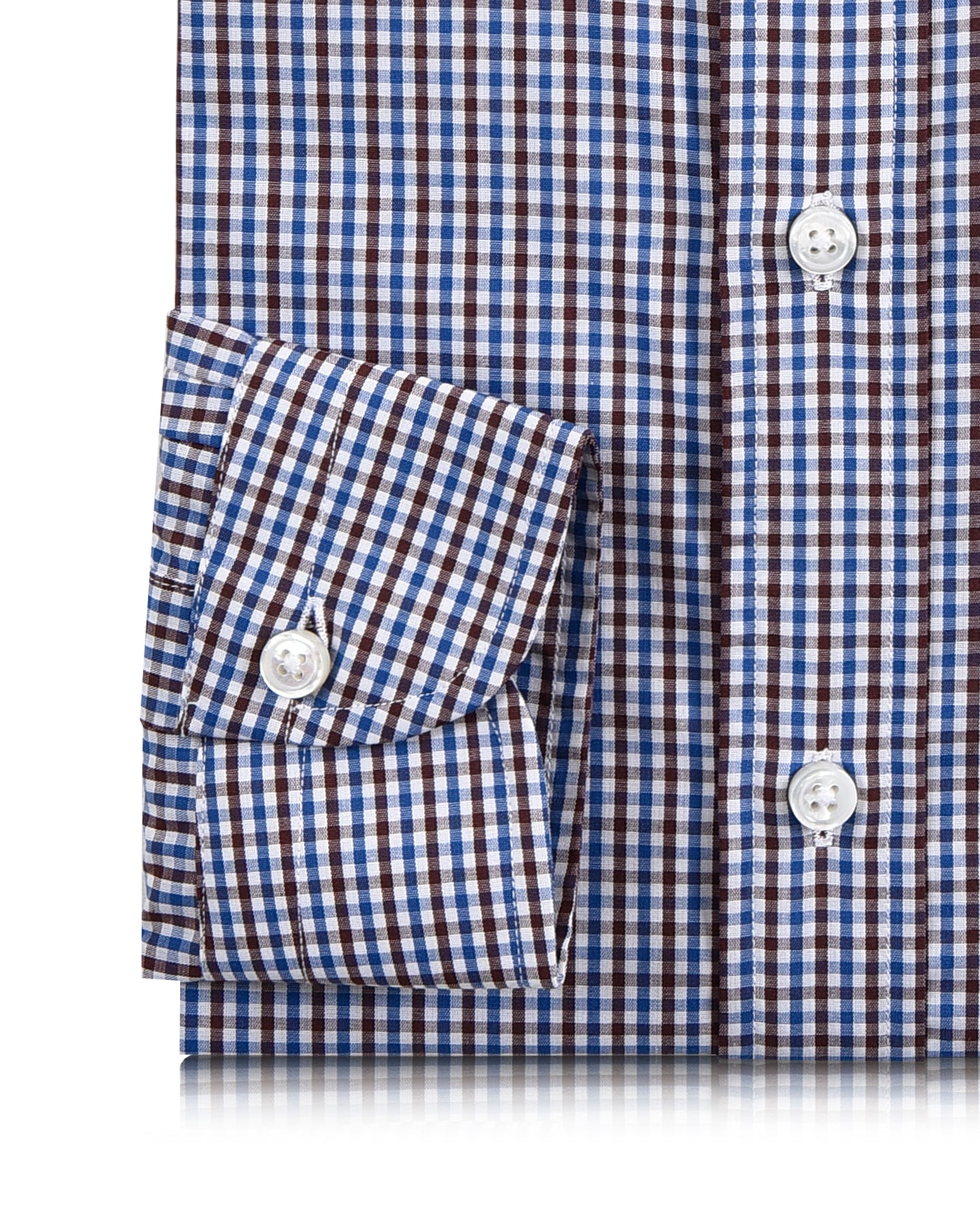 Blue Brown White Gingham Checks