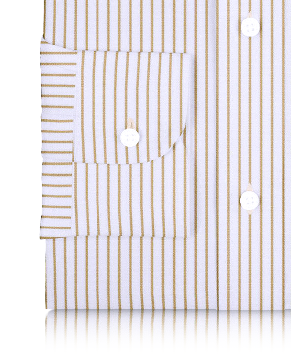 Cotton Linen: Ecru Stripes On white - 3