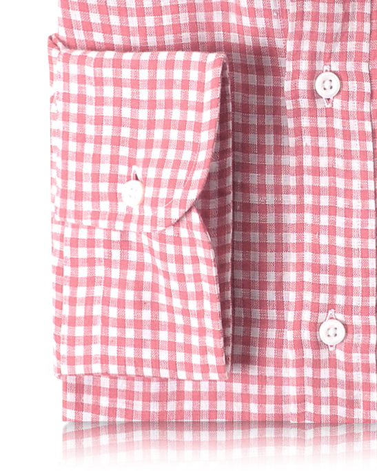 Linen: Salmon Pink Gingham - 3