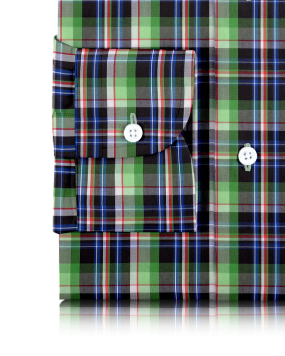 Green Black Blue Madras Checks