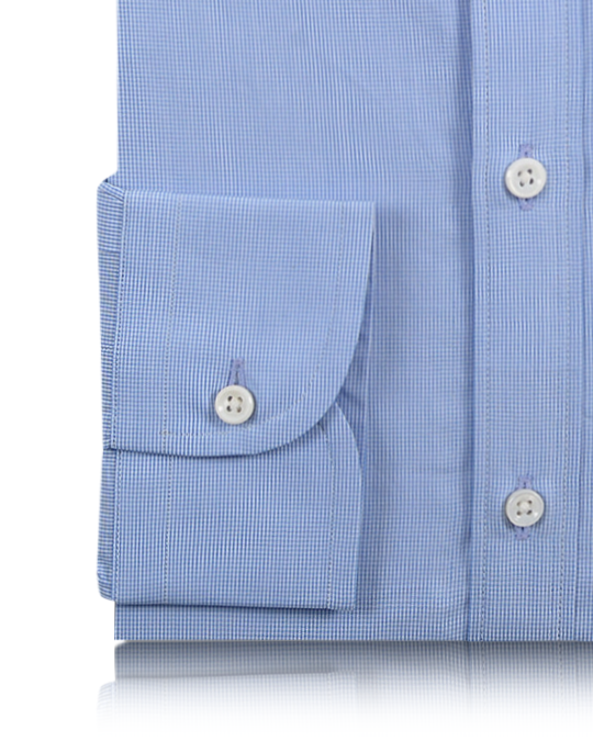 Blue Micro Check 60's Shirt - 3