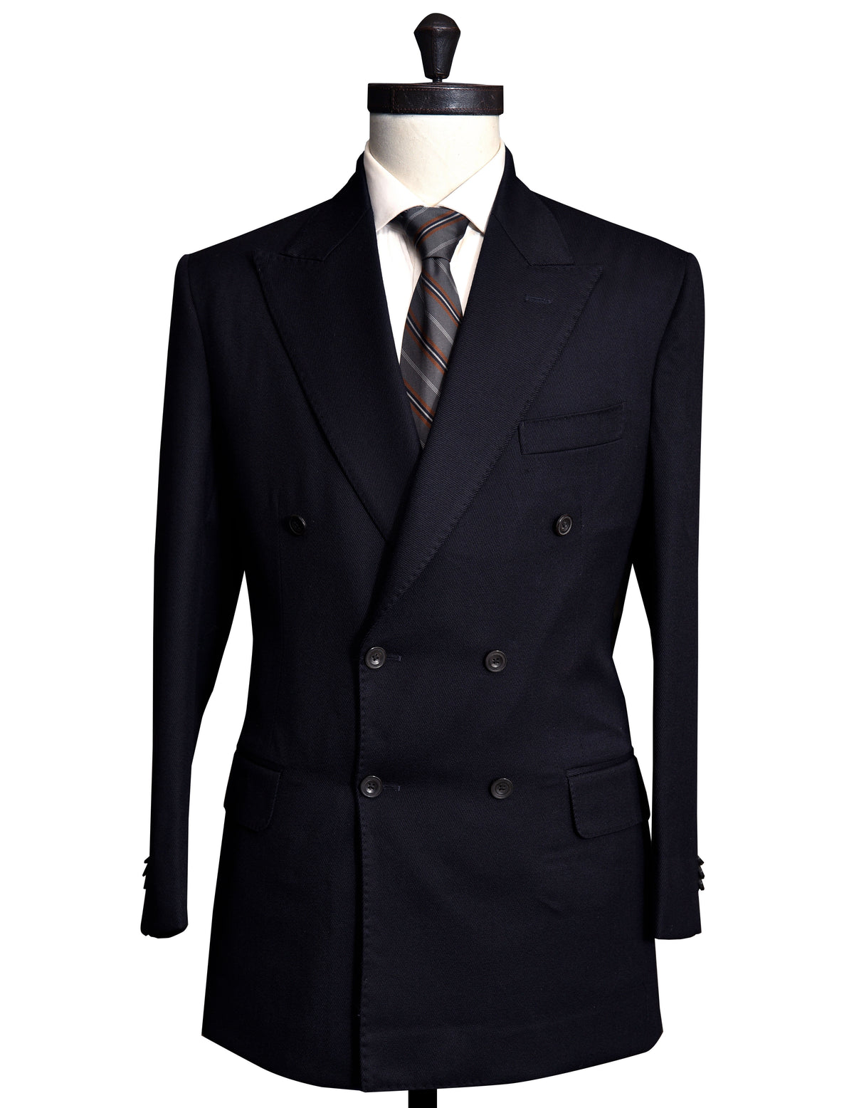 Dugdale Dark Navy Blue Twist Serge Double Breasted Jacket - 1