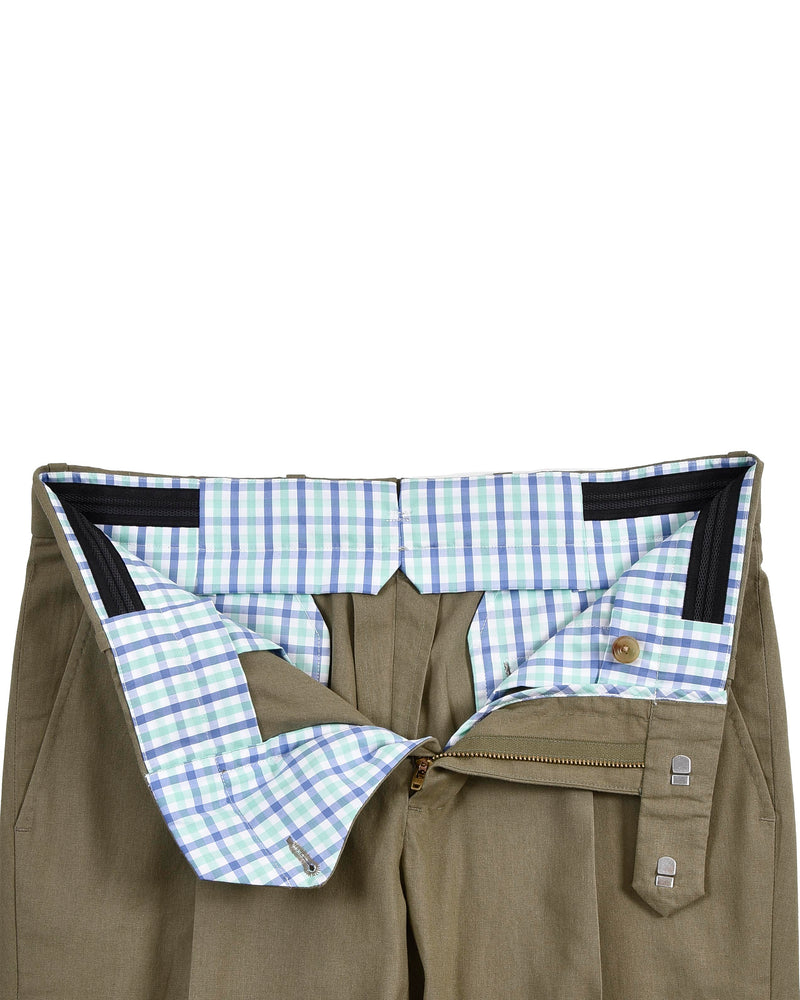 Pale Olive Fresco Cotton Pant