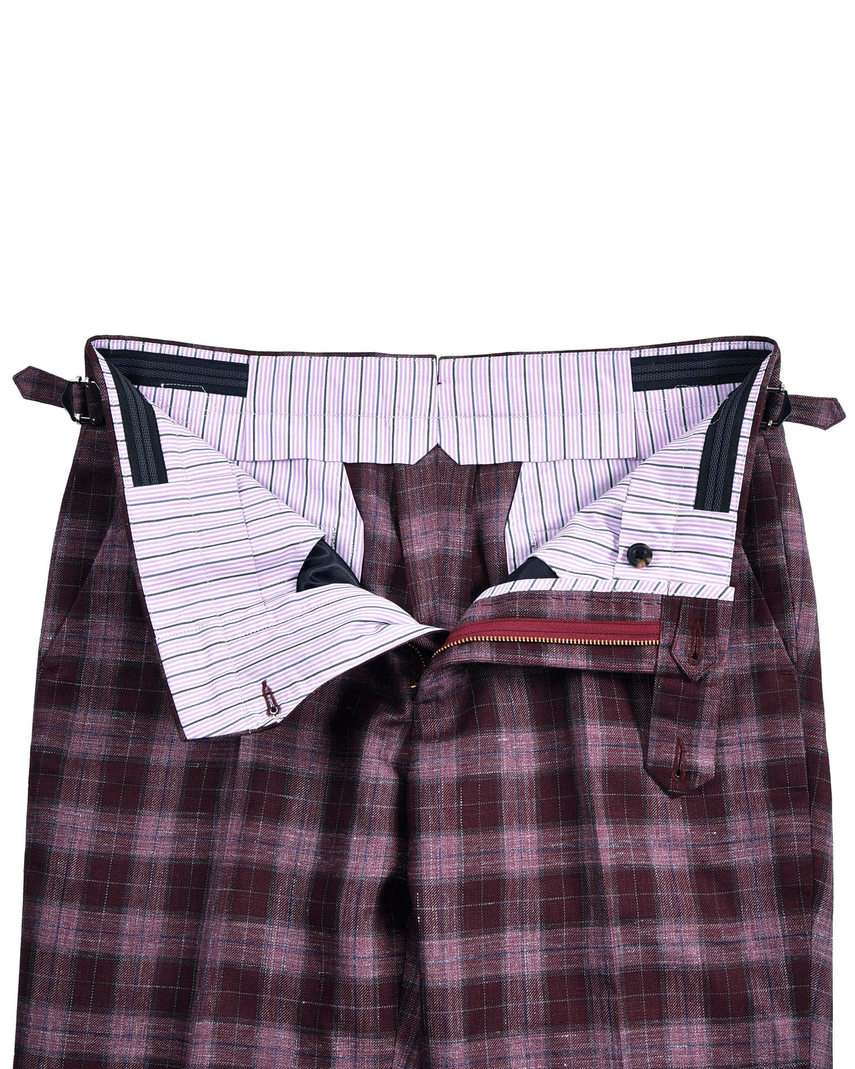 EThomas Voilet Silver Mulberry Tartan Plaid - 5