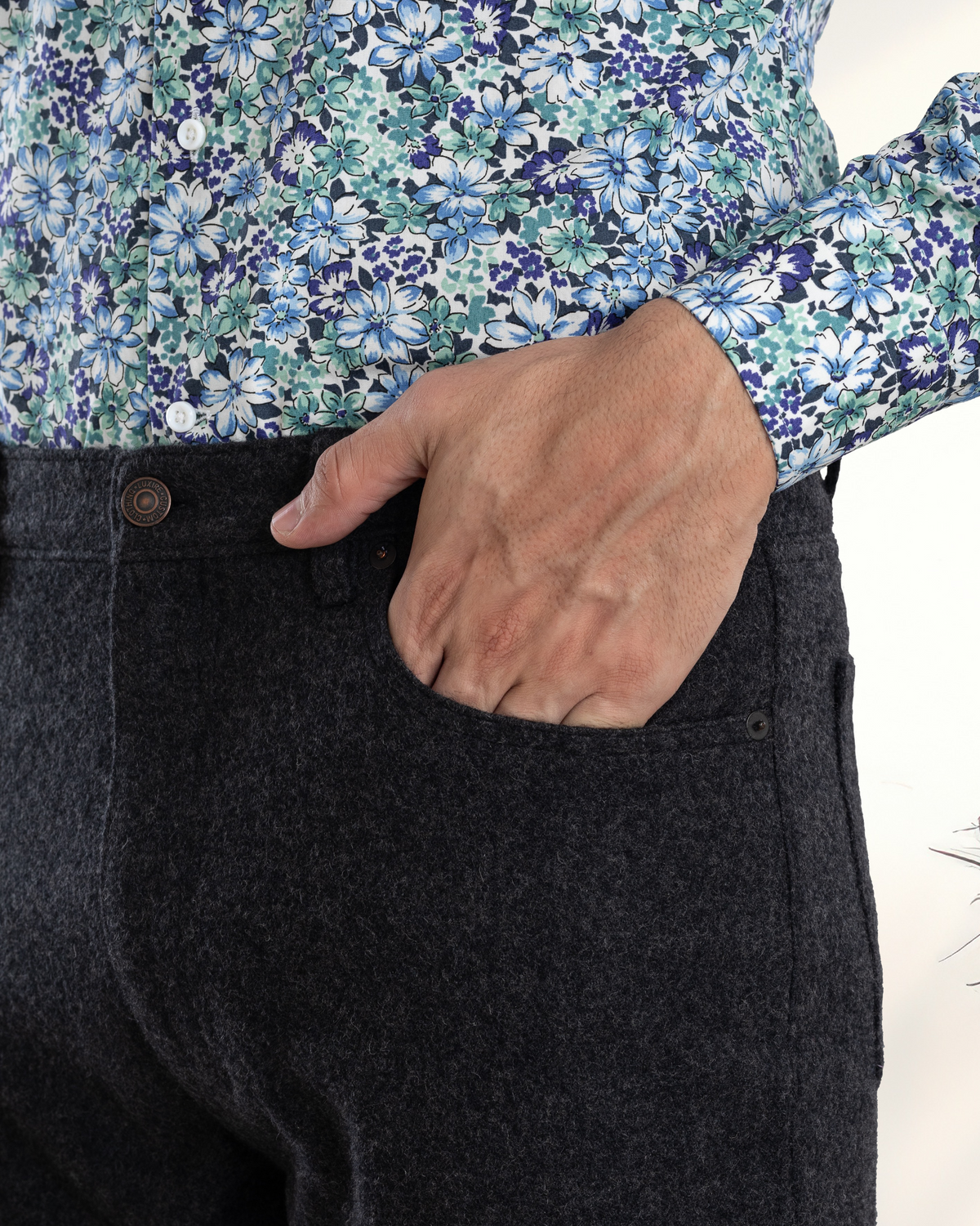 Ultramarine Blue Green prints on White Shirt - 7