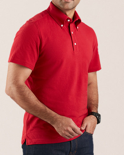 Plain Red Polo T-Shirt - 1