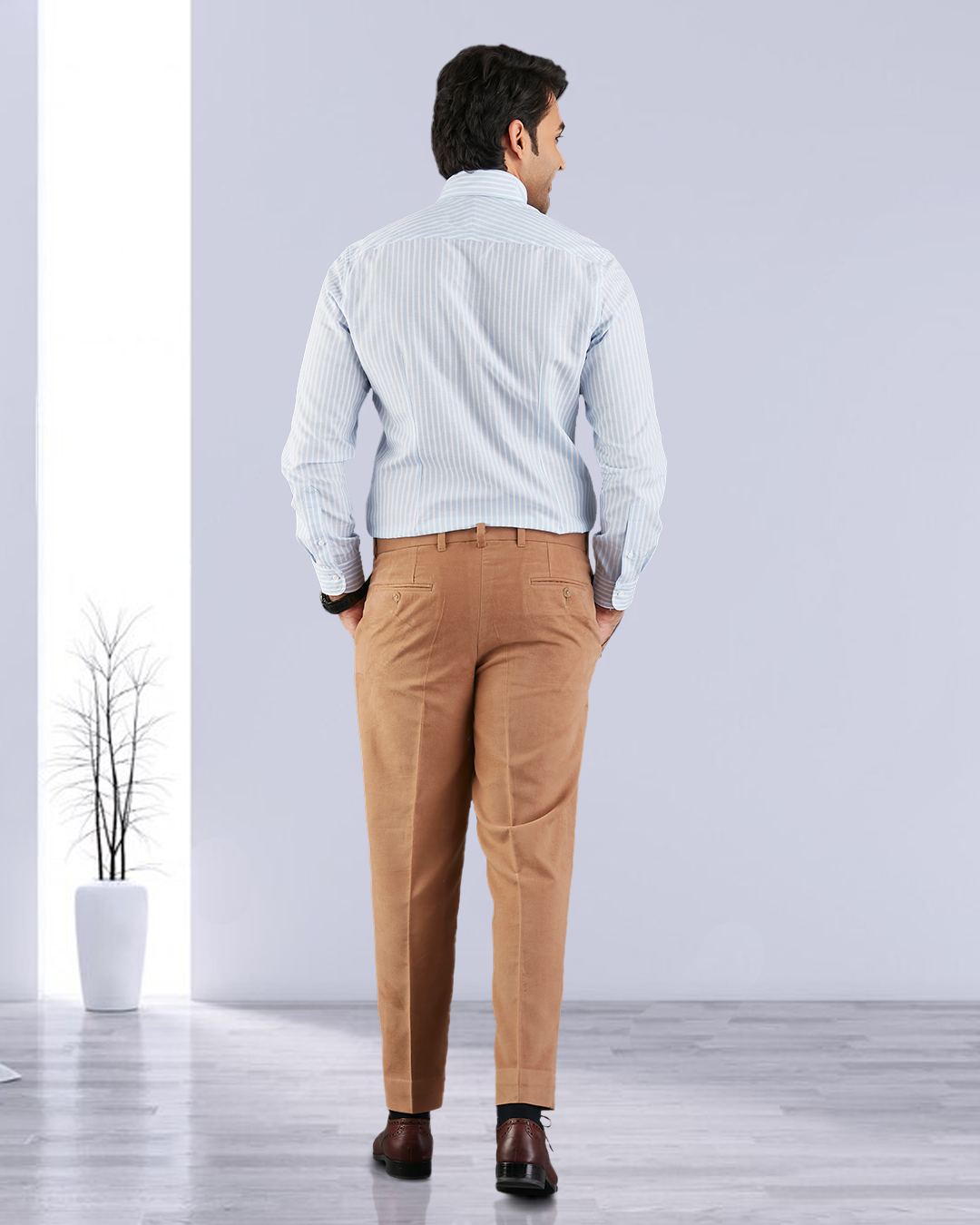 Zegna Camel Brown Cashco Moleskin Dress Pant - 3