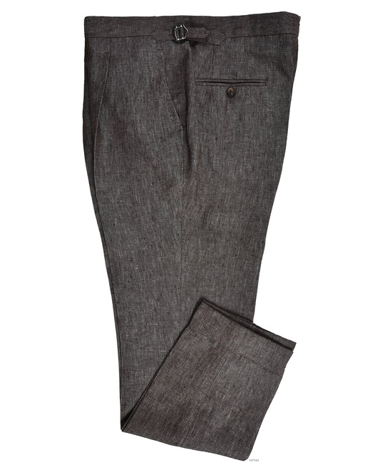 Solbiati Coffee Brown Linen Dress Pant