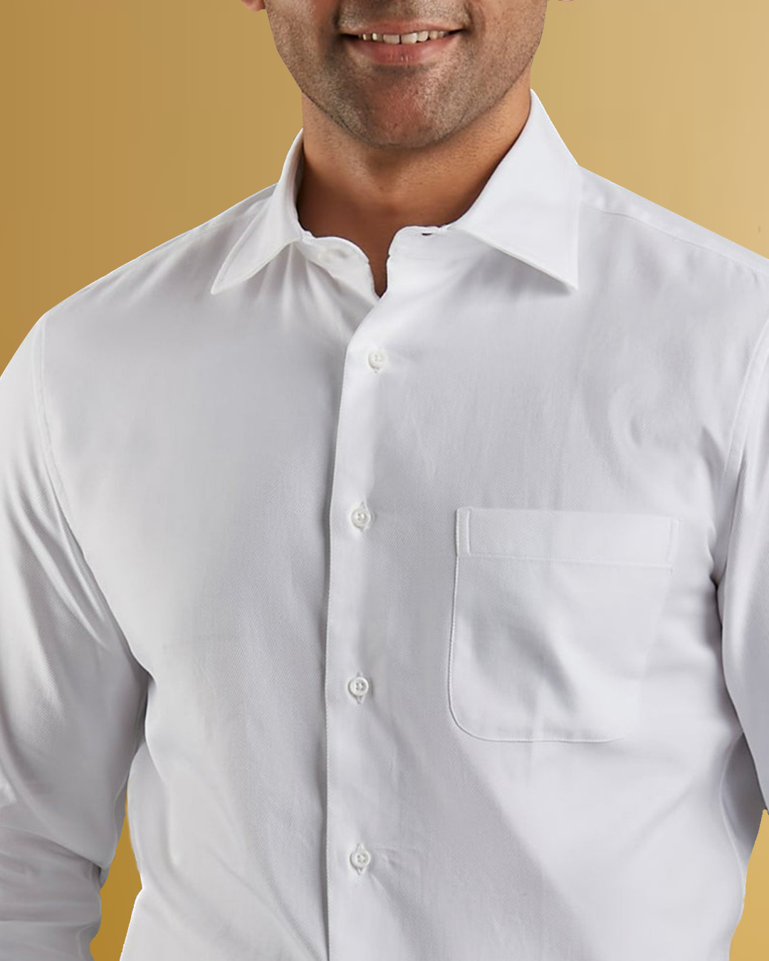 Brembana 2-Ply Giza White Hampton Twill Shirt - 6