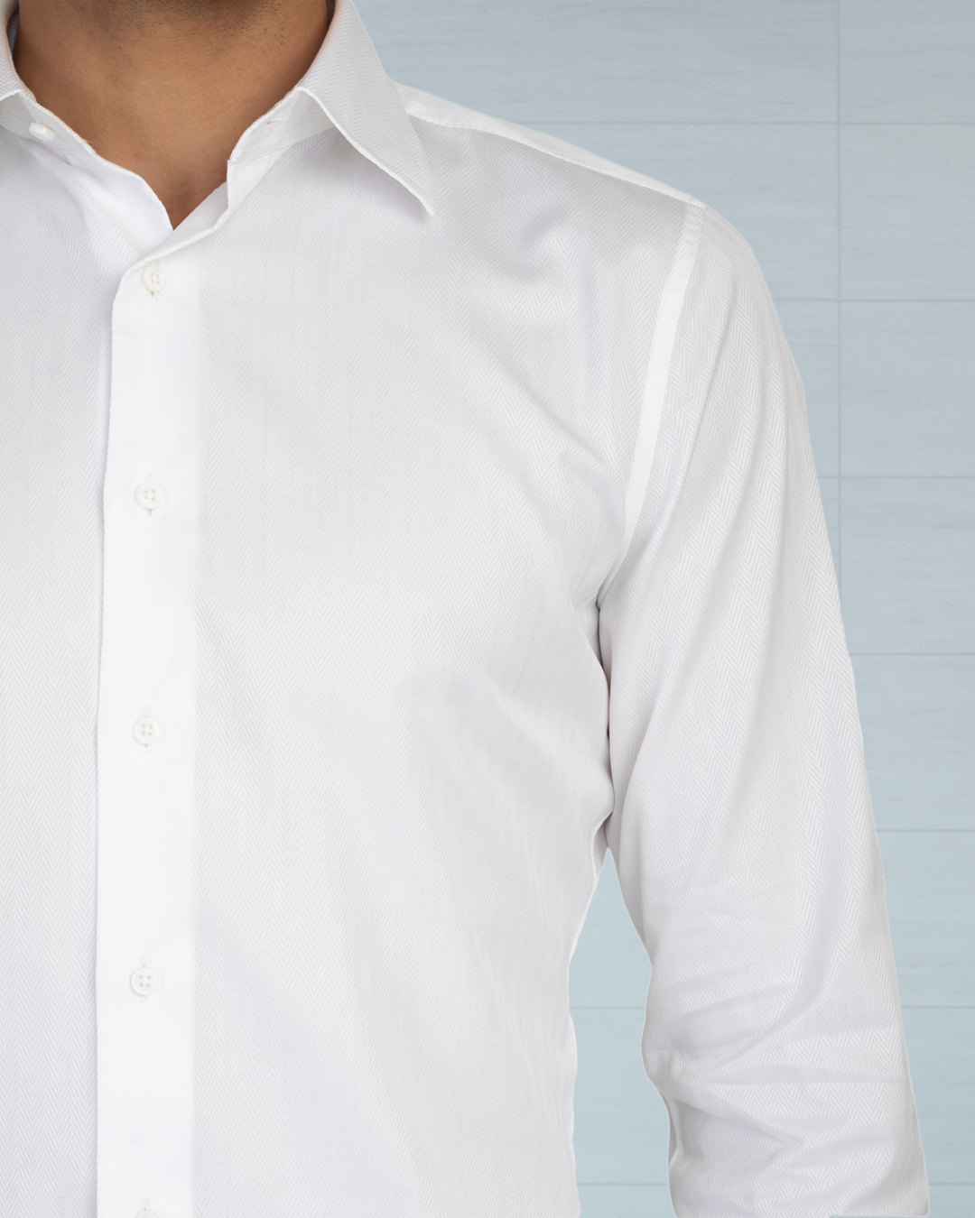 Brembana White Herringbone Shirt