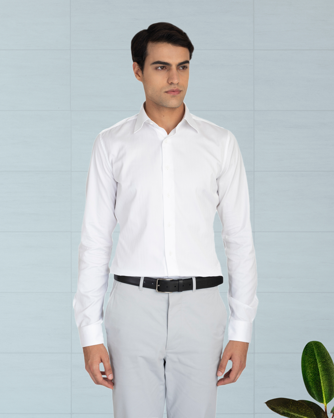Brembana White Herringbone Shirt - 4