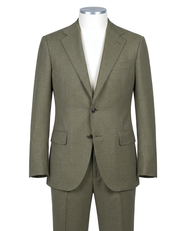 Dugdale Olive Wool Flannel Dress Suit
