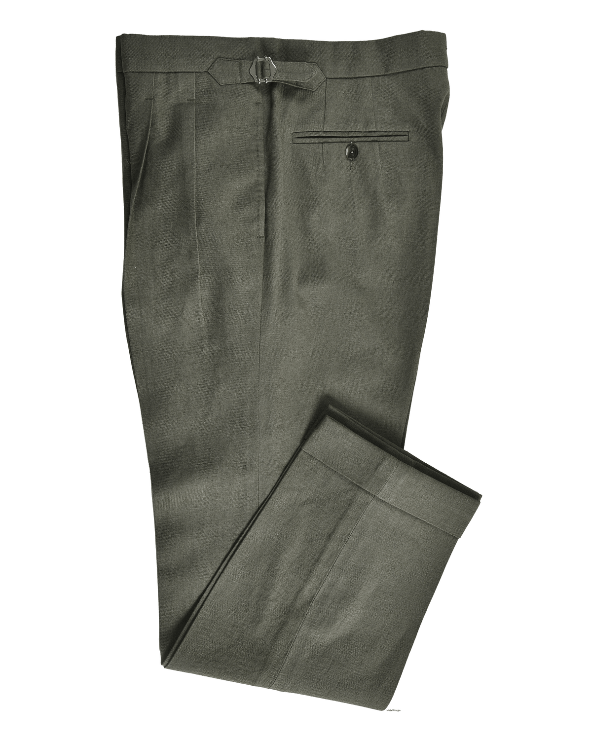 Linen Fresco Olive Green Dress Pant - 10