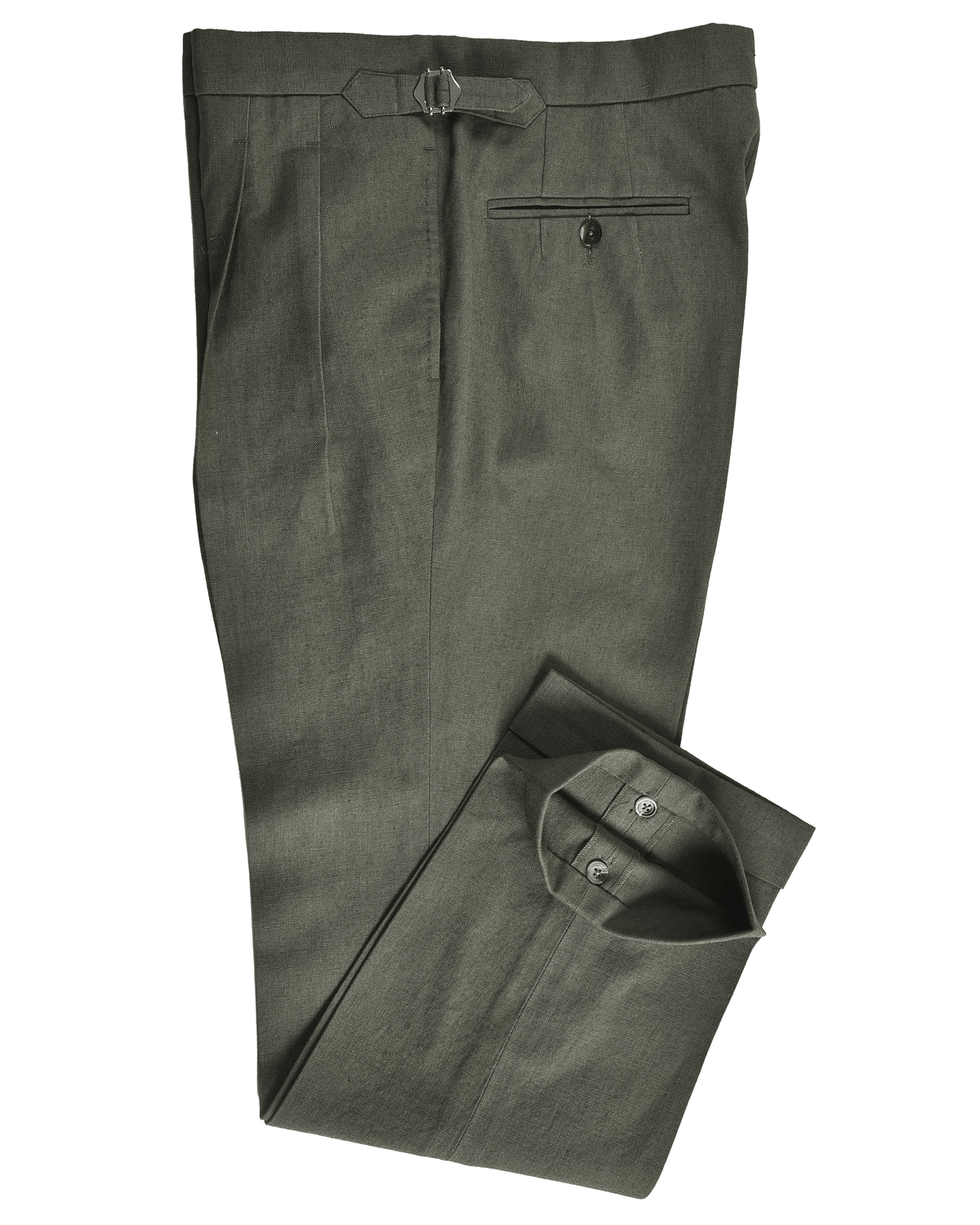 Linen Fresco Olive Green Dress Pant - 11