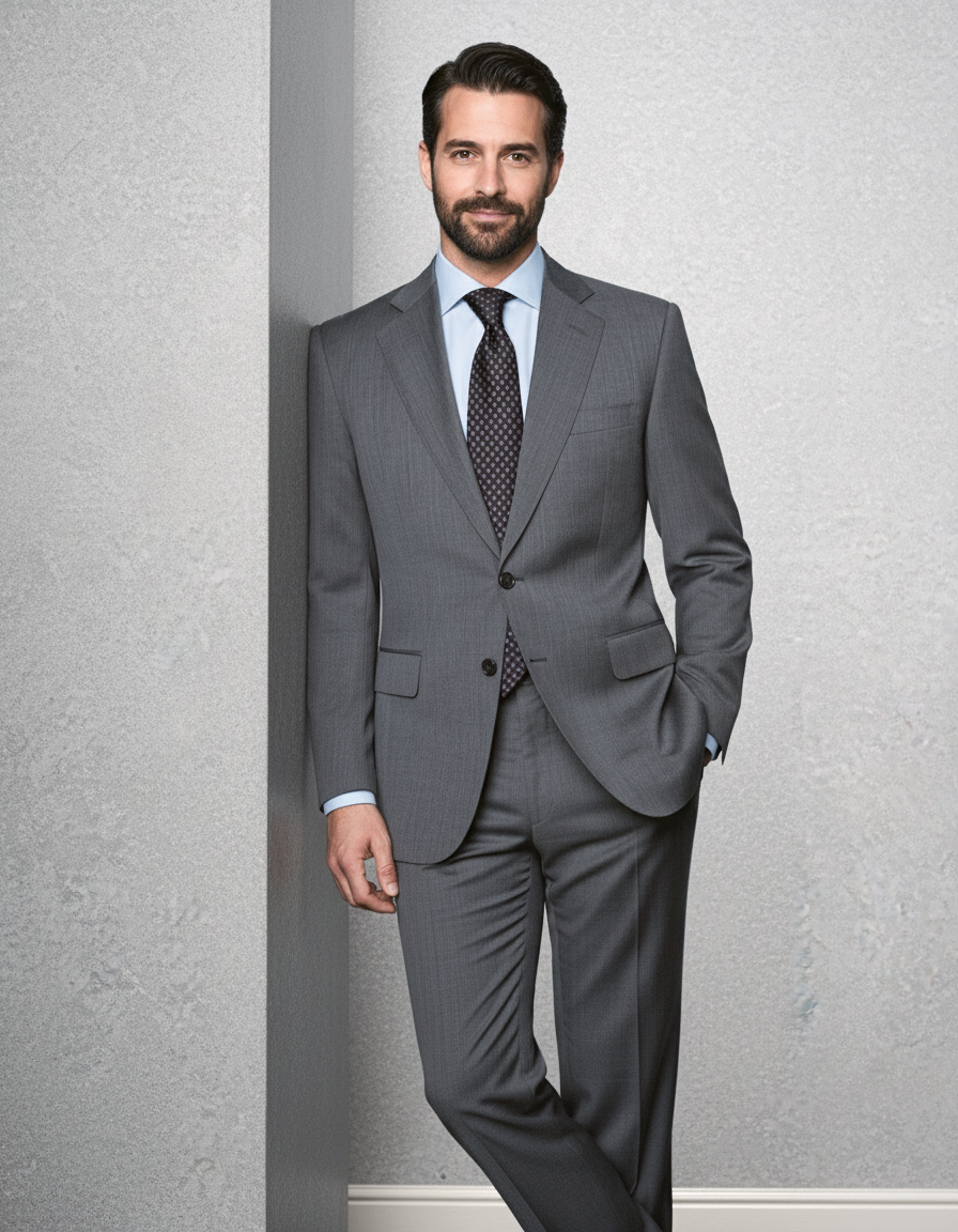 Washable Wool Suit: Mid Grey - 4
