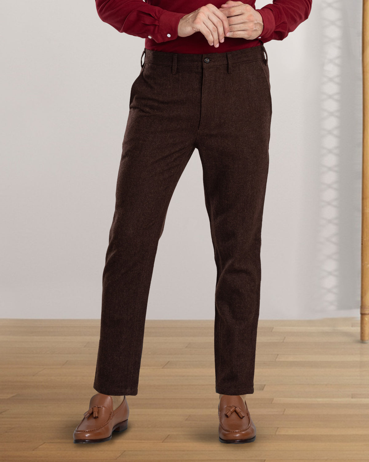 Brown Wool Chino - 1